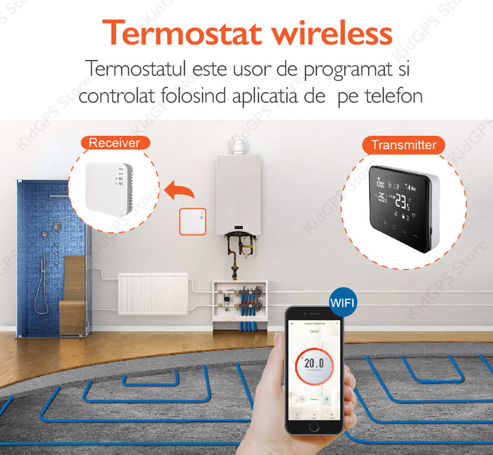 Termostat ambient centrala WIFI Techone WT-20 Pro Termostat ambient centrala WIFI Techone WT-20 Pro